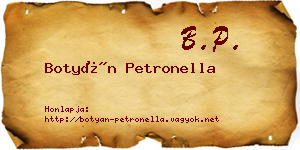 Botyán Petronella névjegykártya